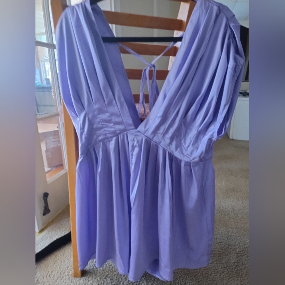 Lavender Satin Romper Medium
